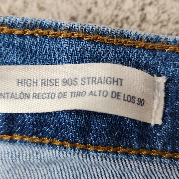 Women's High Rise Medium Wash Denim 90s Straight Jeans 16 - Picture 8 of 14